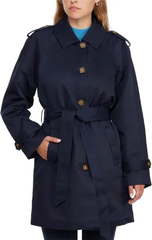 ELLEN TRACY Women's Trench Coat - Waist Belted Button Up Long Raincoat for Ladies (Sizes: S-XL)