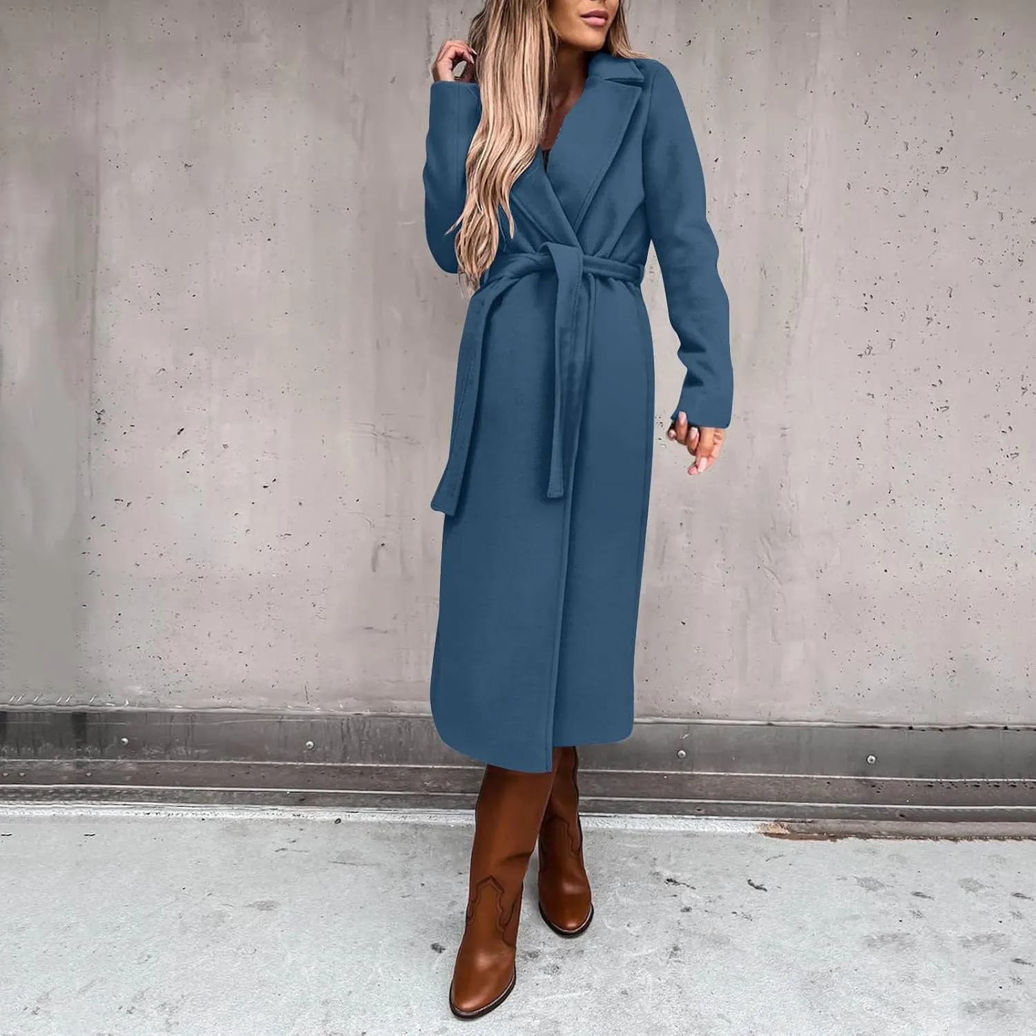 Fashion Trench Coat for Women 2025 Long Overcoat Work Casual Blazer Woolen Coats Fall Winter Cardigan Jackets