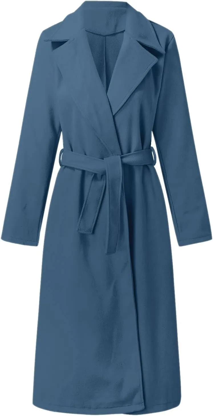 Fashion Trench Coat for Women 2025 Long Overcoat Work Casual Blazer Woolen Coats Fall Winter Cardigan Jackets