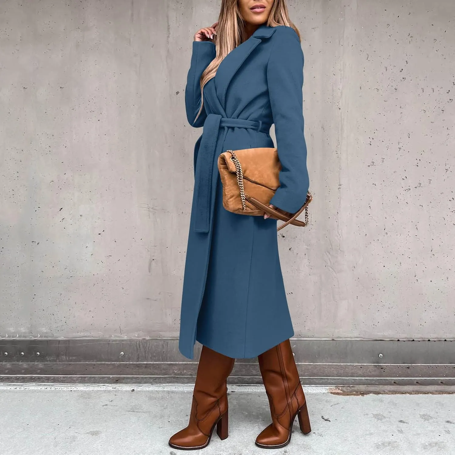 Fashion Trench Coat for Women 2025 Long Overcoat Work Casual Blazer Woolen Coats Fall Winter Cardigan Jackets