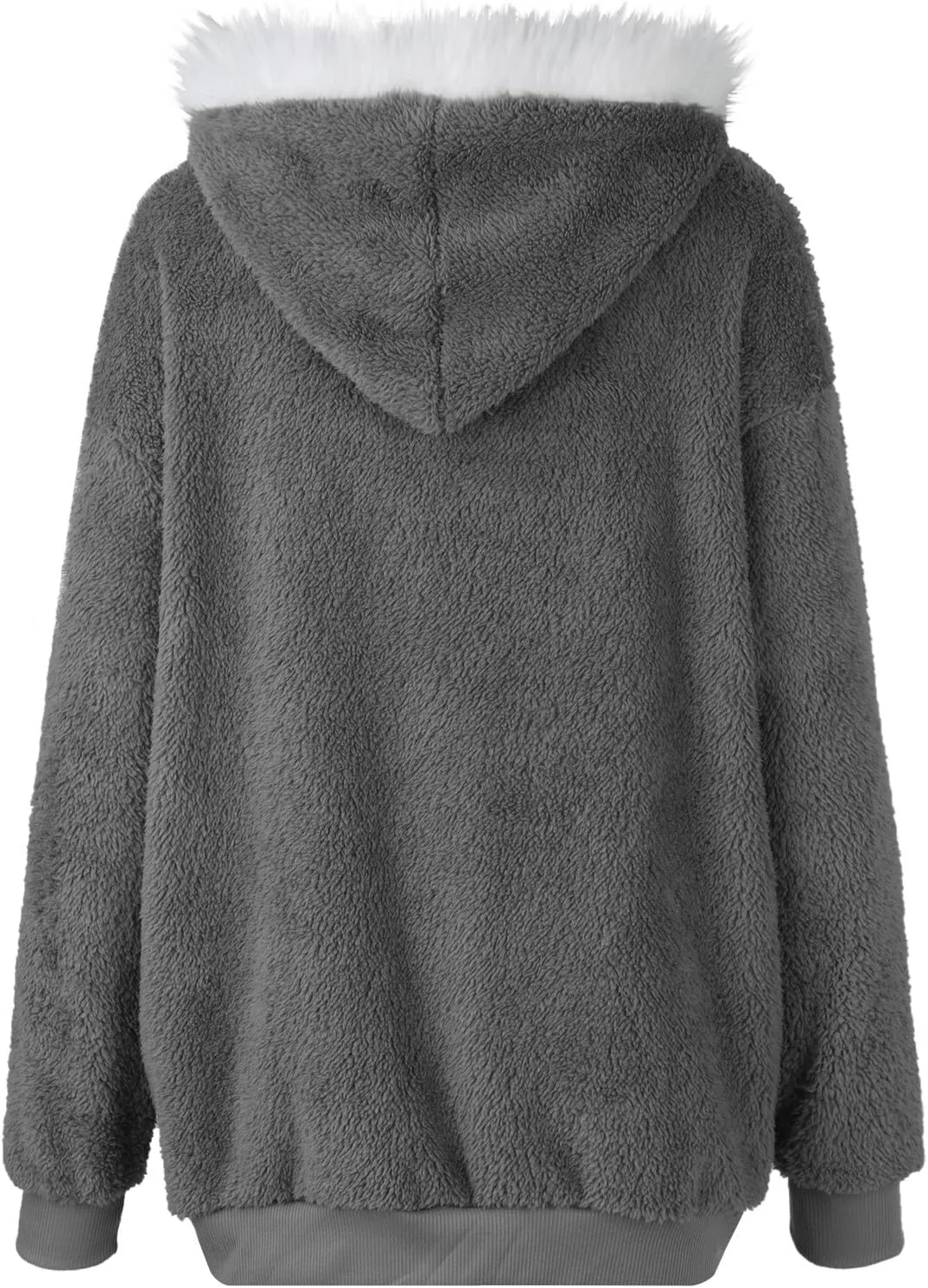 Fleece Jacket Women Sherpa Jacket Zip Up Hooded Oversized Coats Warm Winter Coats for Women 2024 with Pockets