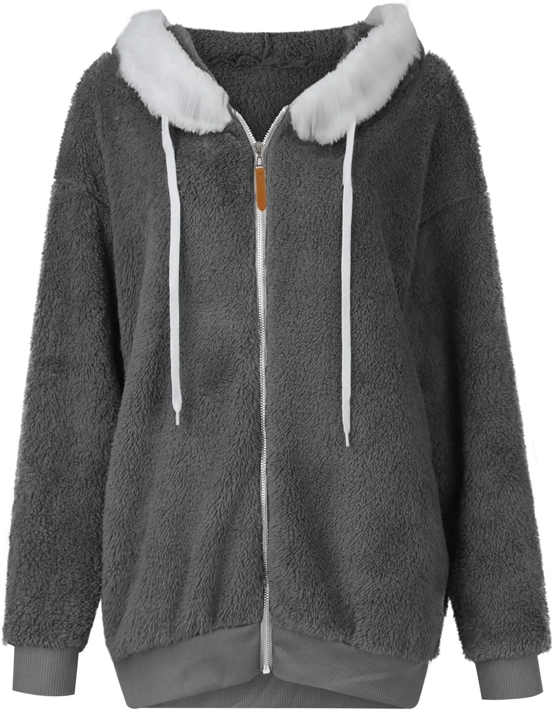 Fleece Jacket Women Sherpa Jacket Zip Up Hooded Oversized Coats Warm Winter Coats for Women 2024 with Pockets