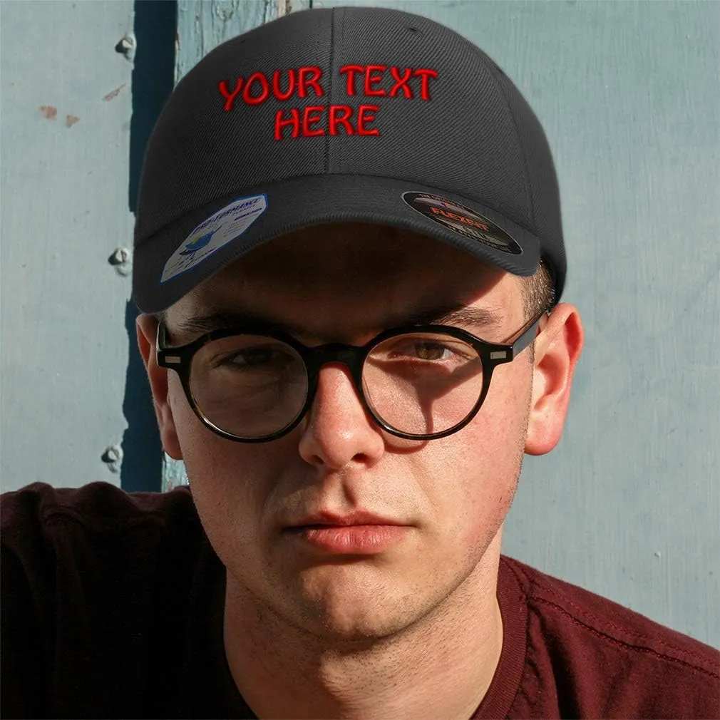 Flexfit Hats for Men & Women Custom Personalized Text Dad Hats Baseball Cap
