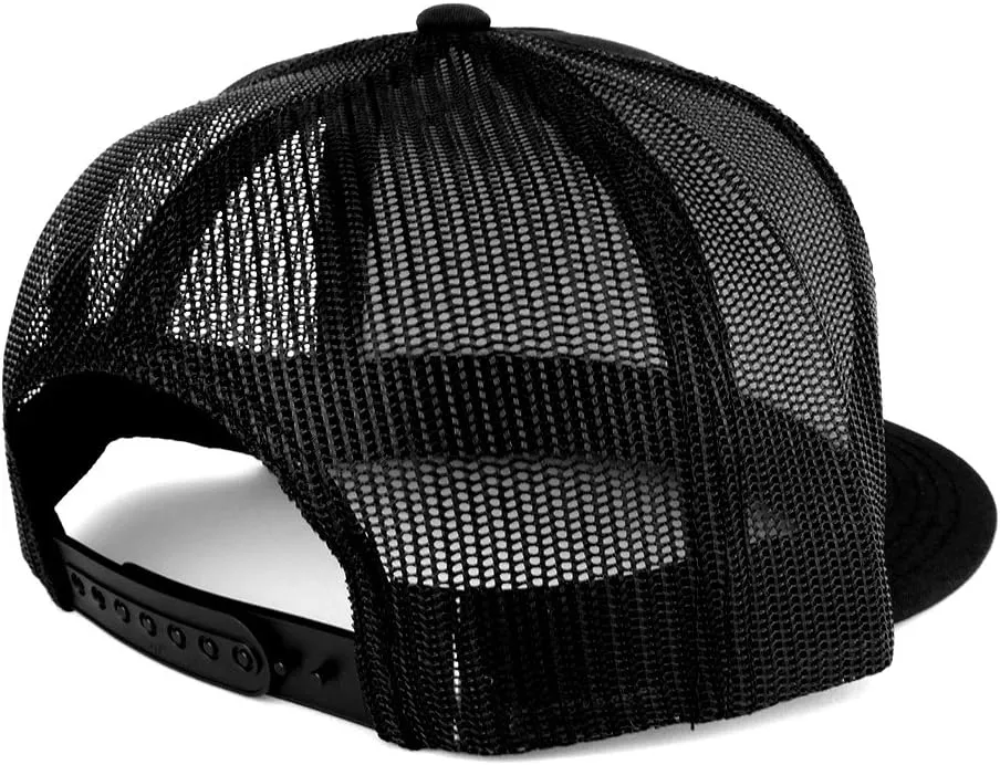 Flexfit Oversize XXL Grey American Flag Embroidered 5 Panel Flatbill Snapback Mesh Cap