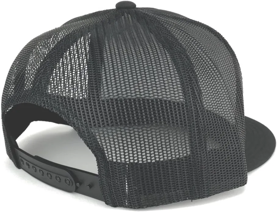 Flexfit Oversize XXL Grey American Flag Embroidered 5 Panel Flatbill Snapback Mesh Cap
