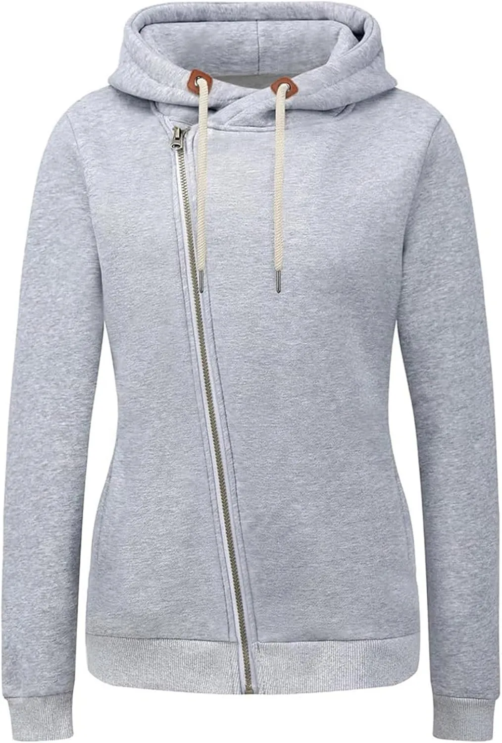 Full Zip Up Hoodie for Women Casual Long Sleeve Hoodie Sweatshirts Hoodie Jackets Soild Color Tops
