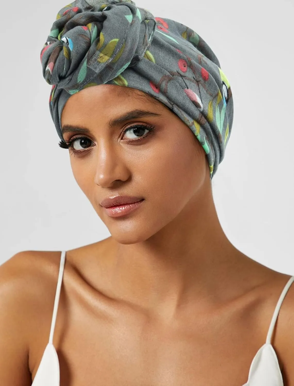 GERINLY Scarfs for Women Lightweight Floral Birds Print Cotton Scarves and Wraps for Summer Shawl