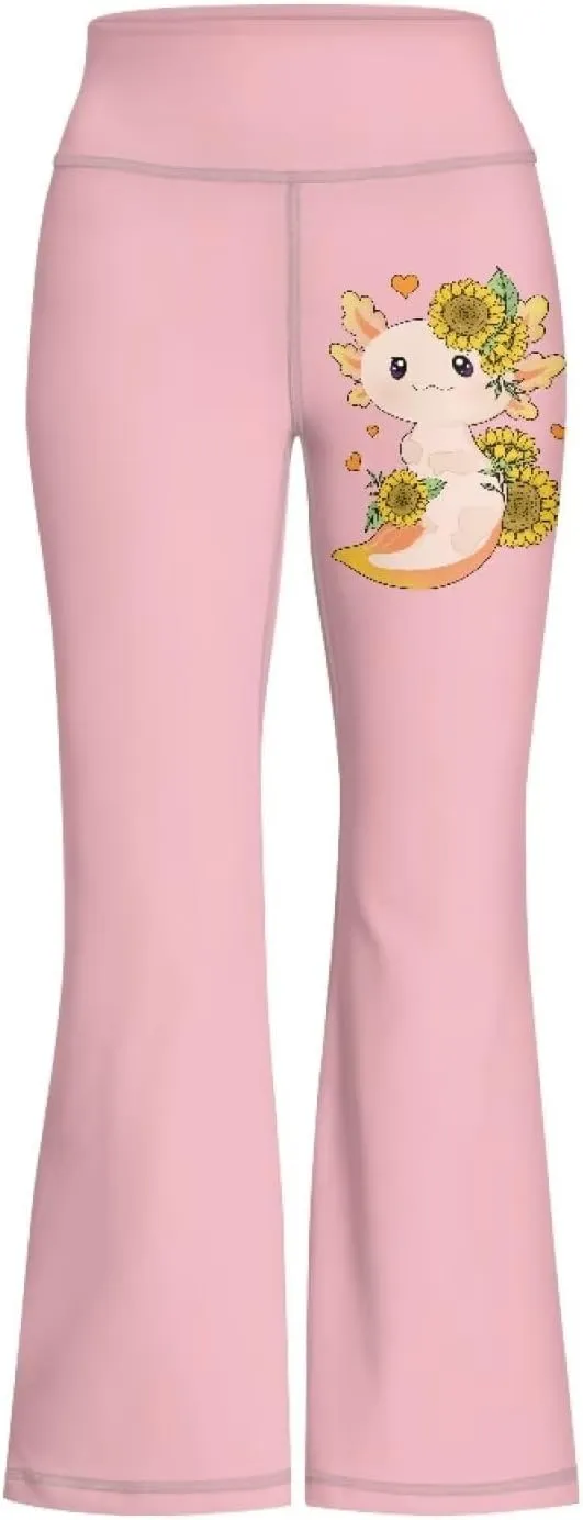 Girl's Flare Leggings High Waisted Kids Yoga Pants Stretchy Bell Bottoms Tummy Control Dance Bootcut Pants