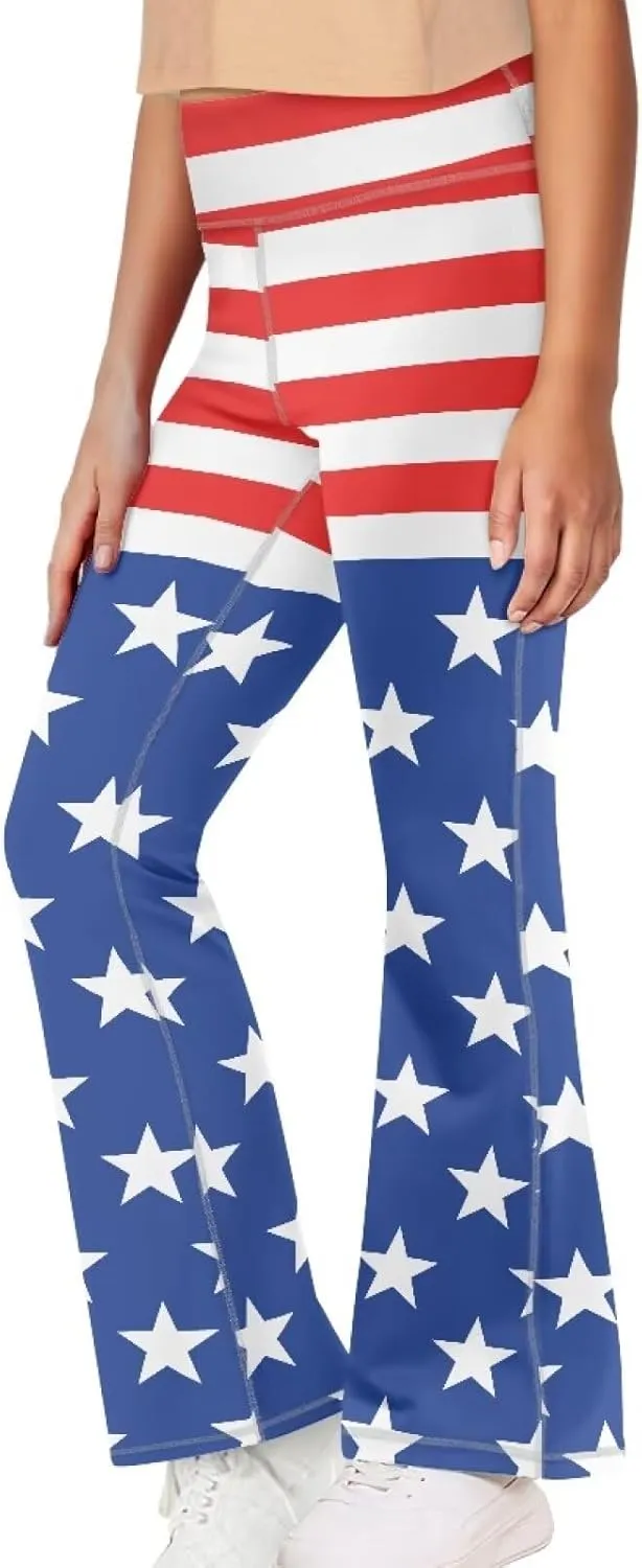 Girl's Flare Leggings High Waisted Kids Yoga Pants Stretchy Bell Bottoms Tummy Control Dance Bootcut Pants