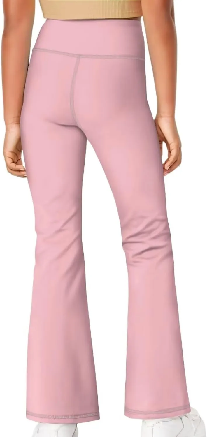 Girl's Flare Leggings High Waisted Kids Yoga Pants Stretchy Bell Bottoms Tummy Control Dance Bootcut Pants