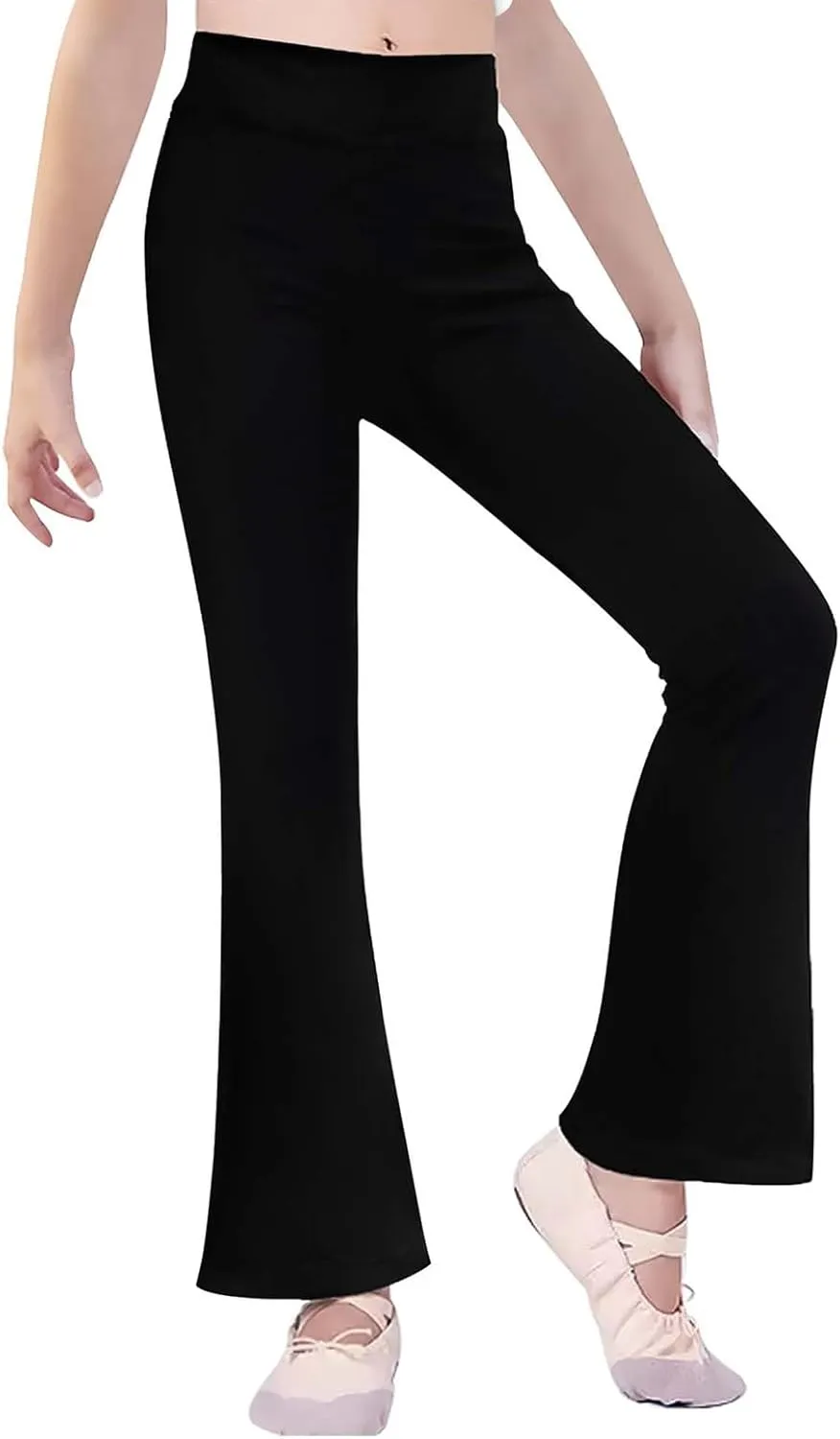 Girl's Flare Leggings with Pockets High Waisted Bootcut Yoga Pants Kids Stretch Bell Bottoms Dance Leggings