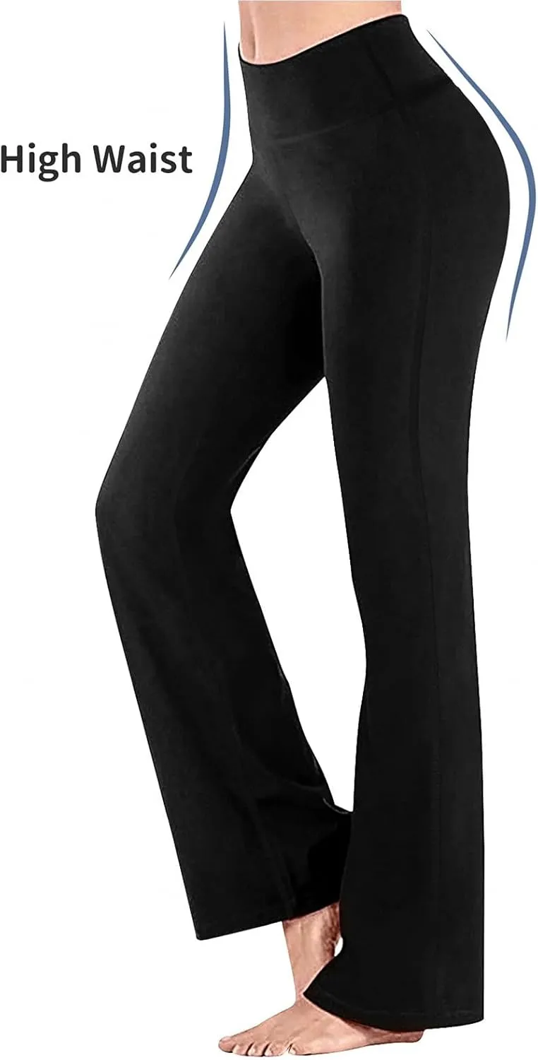 Girl's Flare Leggings with Pockets High Waisted Bootcut Yoga Pants Kids Stretch Bell Bottoms Dance Leggings