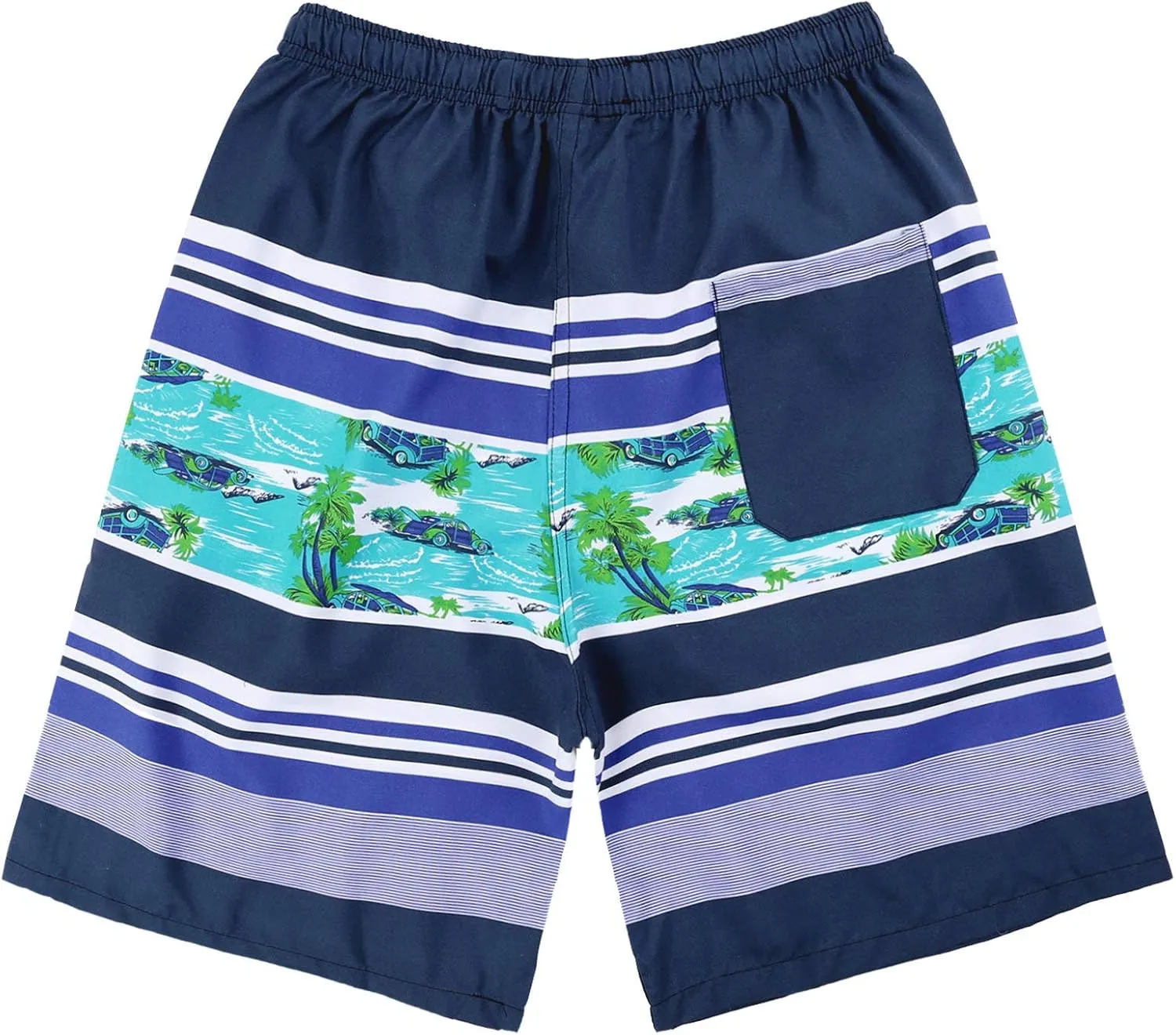 Hansber Mens Colorful Pattern Swim Trunks Quick Dry Beach Board Shorts Surf Pants Casual Sports Bottoms