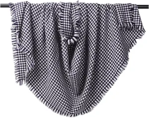 High Grade Extra Large Oversized Cashmere Houndstooth Shawls and Wraps 100% Wool Stole Scarves