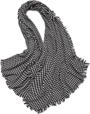 High Grade Extra Large Oversized Cashmere Houndstooth Shawls and Wraps 100% Wool Stole Scarves