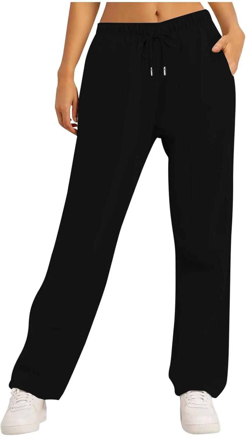 High Waisted Sweatpants for Women Baggy Lounge Bottoms High Waisted Solid Casual Joggers Pants Womens Trousers
