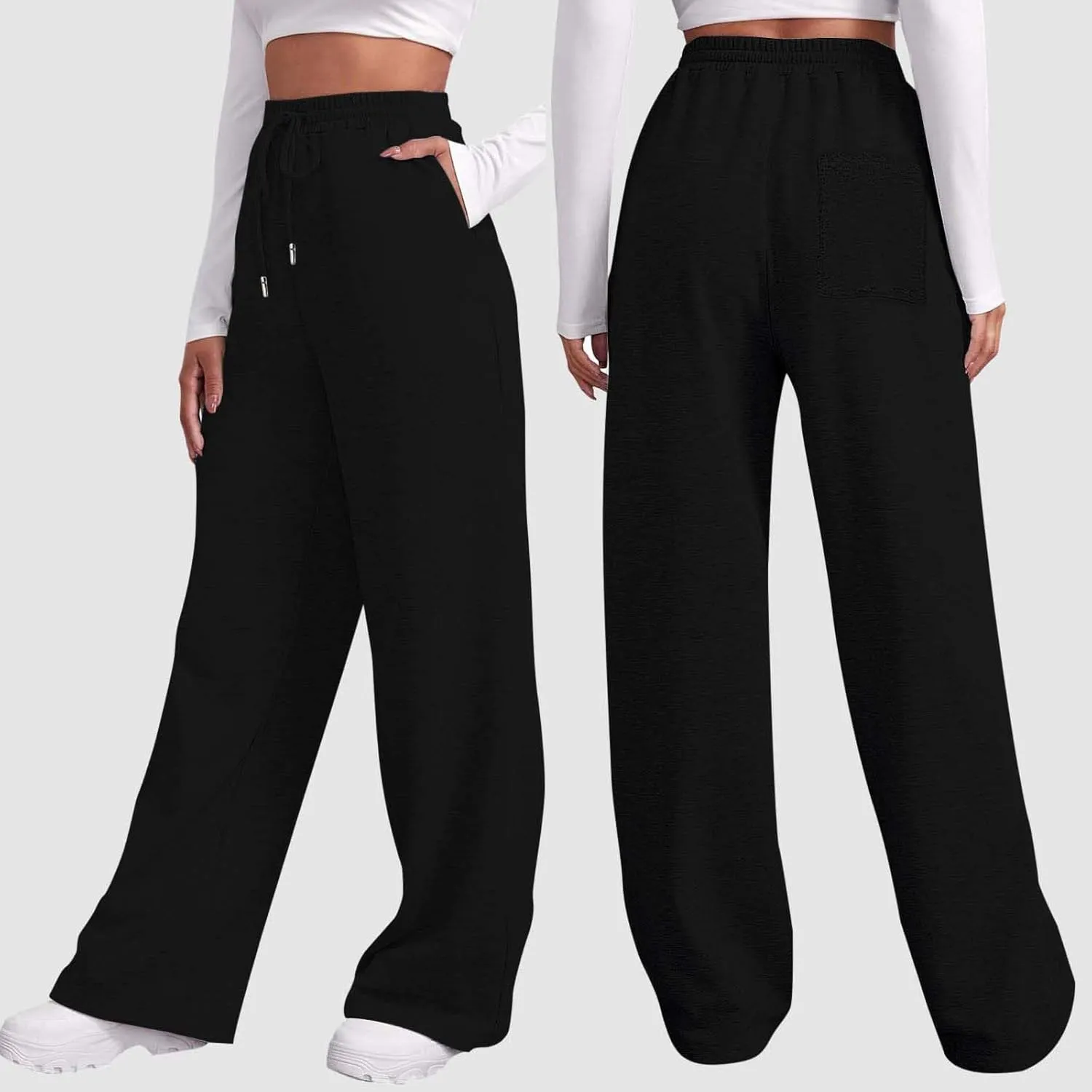 High Waisted Sweatpants for Women Baggy Lounge Bottoms High Waisted Solid Casual Joggers Pants Womens Trousers