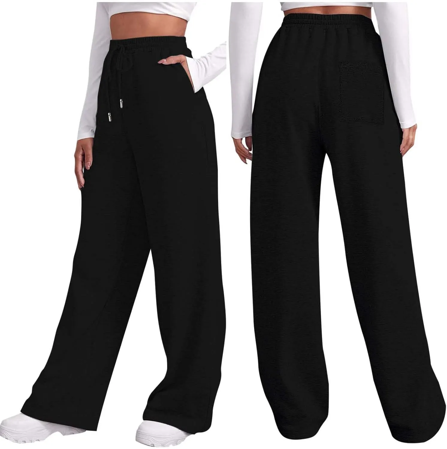 High Waisted Sweatpants for Women Baggy Lounge Bottoms High Waisted Solid Casual Joggers Pants Womens Trousers