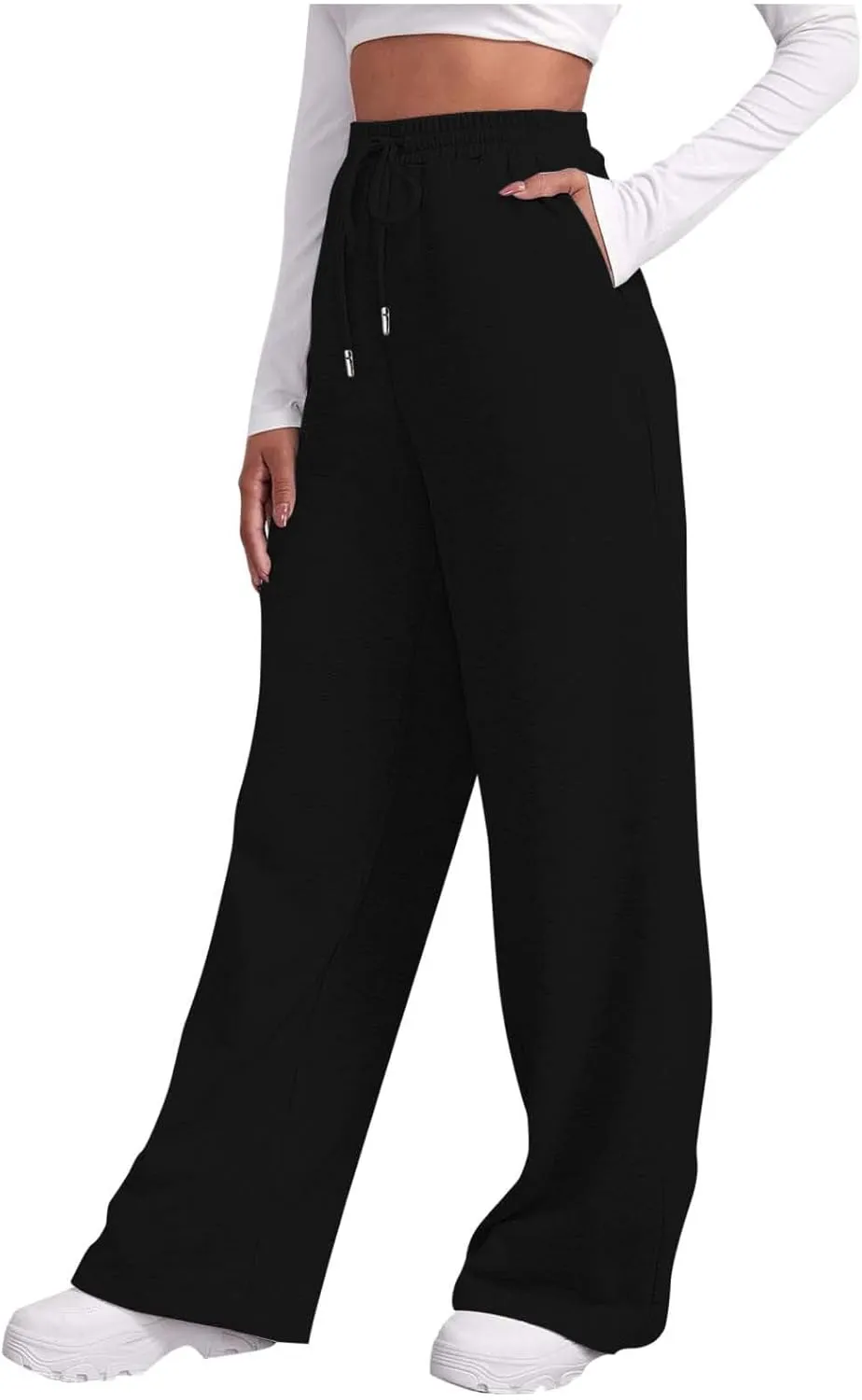 High Waisted Sweatpants for Women Baggy Lounge Bottoms High Waisted Solid Casual Joggers Pants Womens Trousers