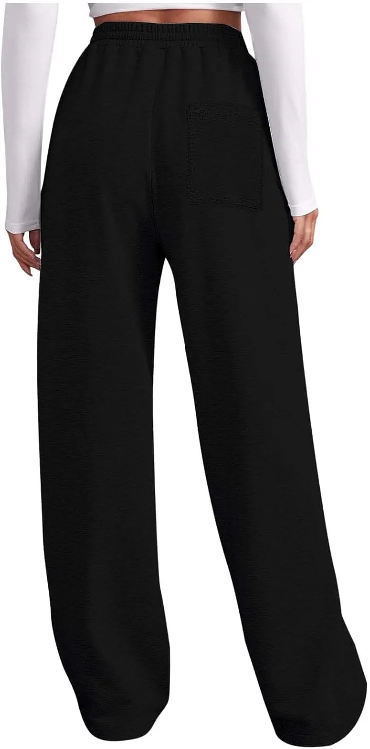 High Waisted Sweatpants for Women Baggy Lounge Bottoms High Waisted Solid Casual Joggers Pants Womens Trousers