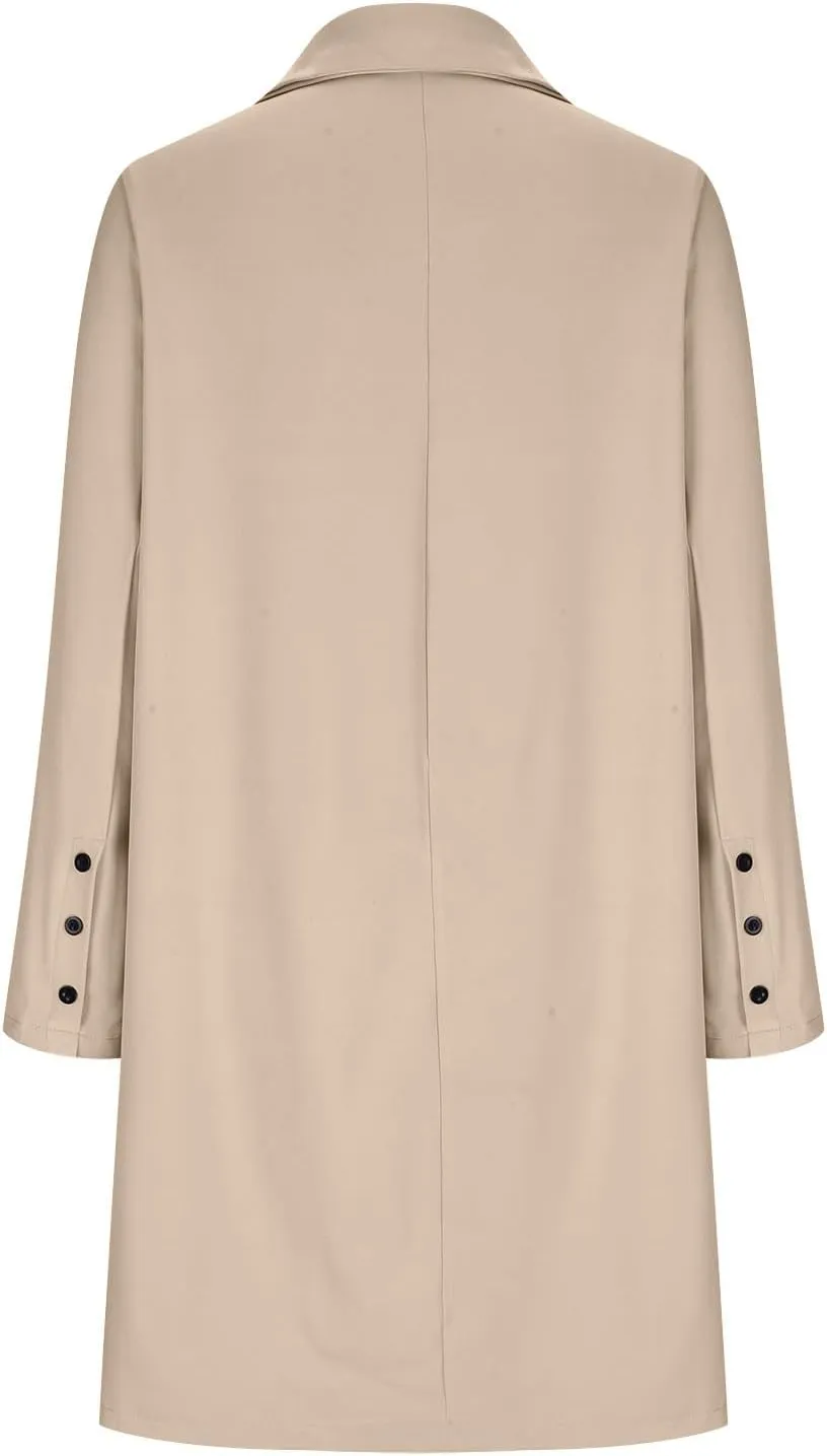 Hvyesh Women's Wool Blend Jackets 2024 Winter Trendy Mid Long Warm Trench Pea Coats Dressy Casual Double Breasted Overcoat
