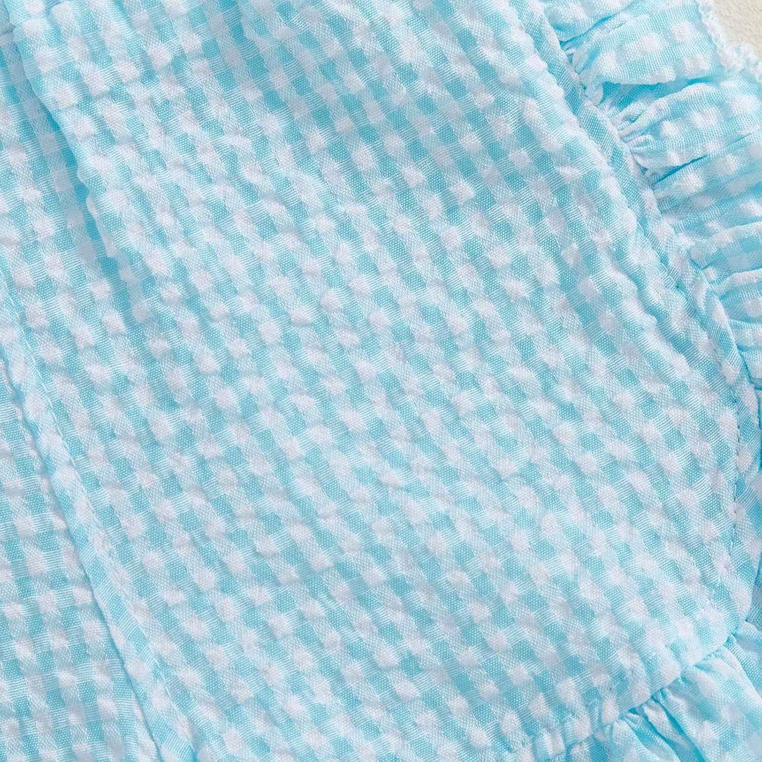 Karuedoo Toddler Baby Girl Shorts Casual Summer Gingham Plaid/Seersucker Elastic Waist Ruffle Hem Shorts Bottoms
