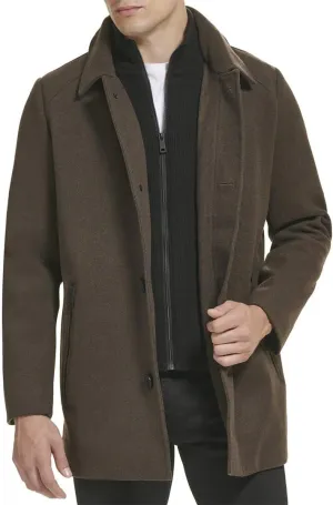 Kenneth Cole Men's Double Breasted Bib Peacoat