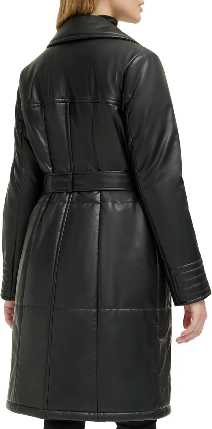 Kenneth Cole Women's Belted Notch Collar Coat