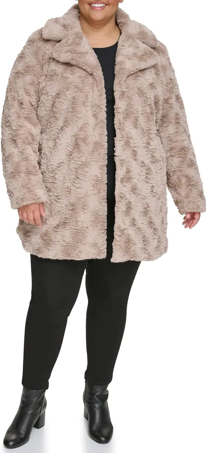 Kenneth Cole Women's Classic Mink Style Faux Fur Coat