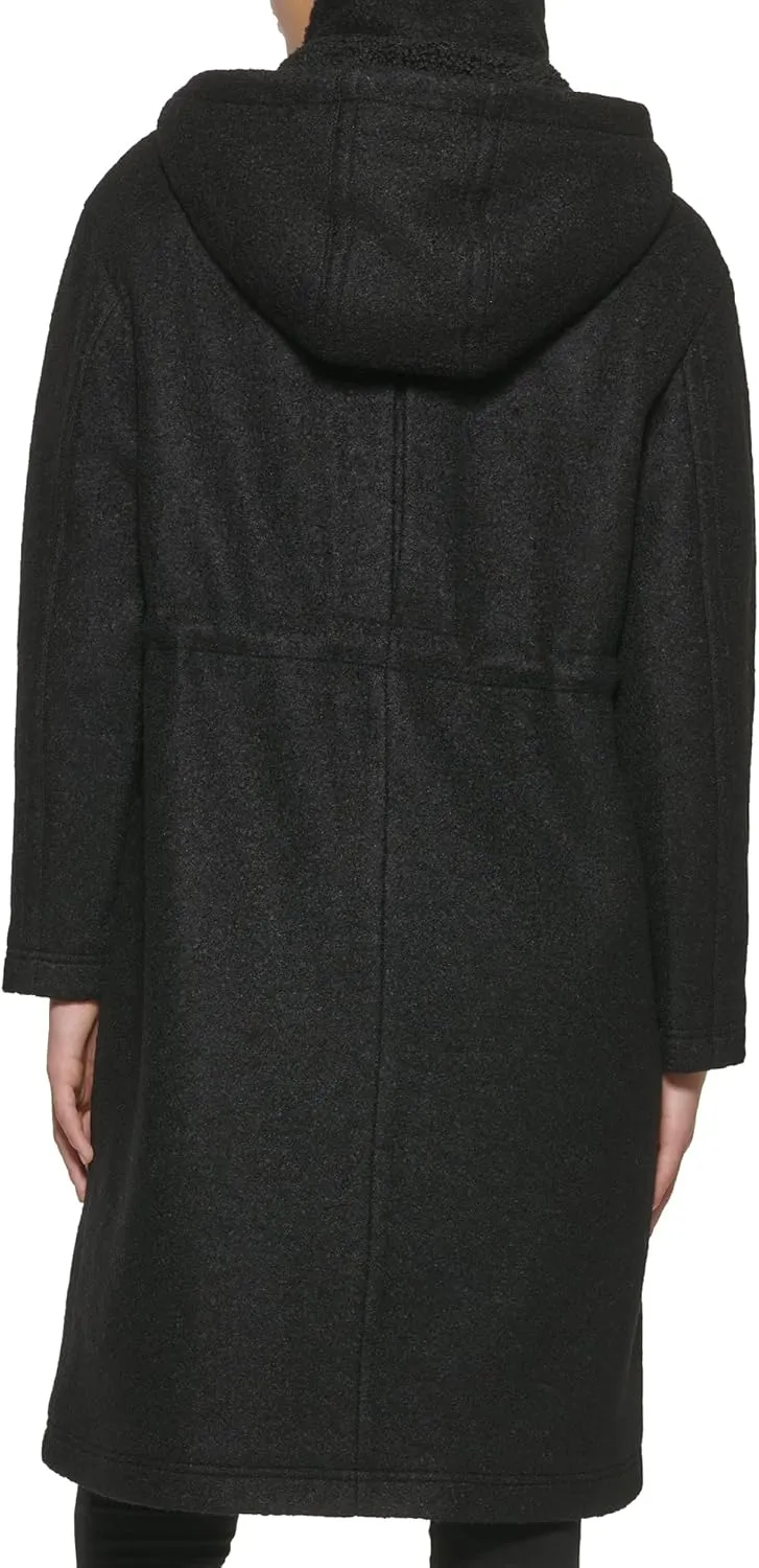 Kenneth Cole Women's Full Length Maxi Hooded Wool Coat