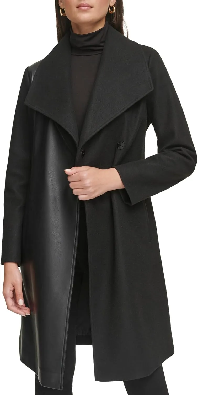 Kenneth Cole Women's Military Wool Blend Overcoat