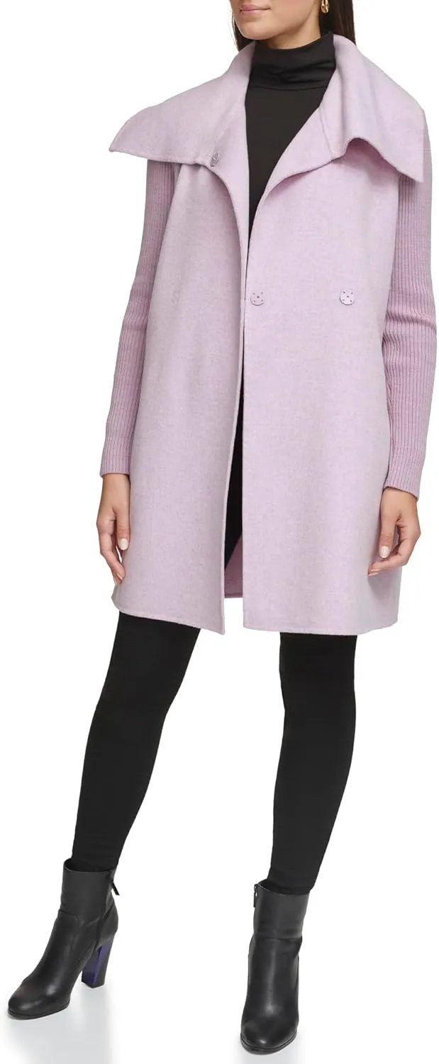 Kenneth Cole Women's Military Wool Blend Overcoat