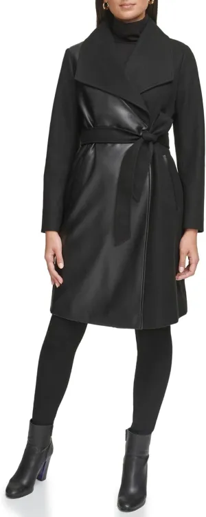 Kenneth Cole Women's Military Wool Blend Overcoat