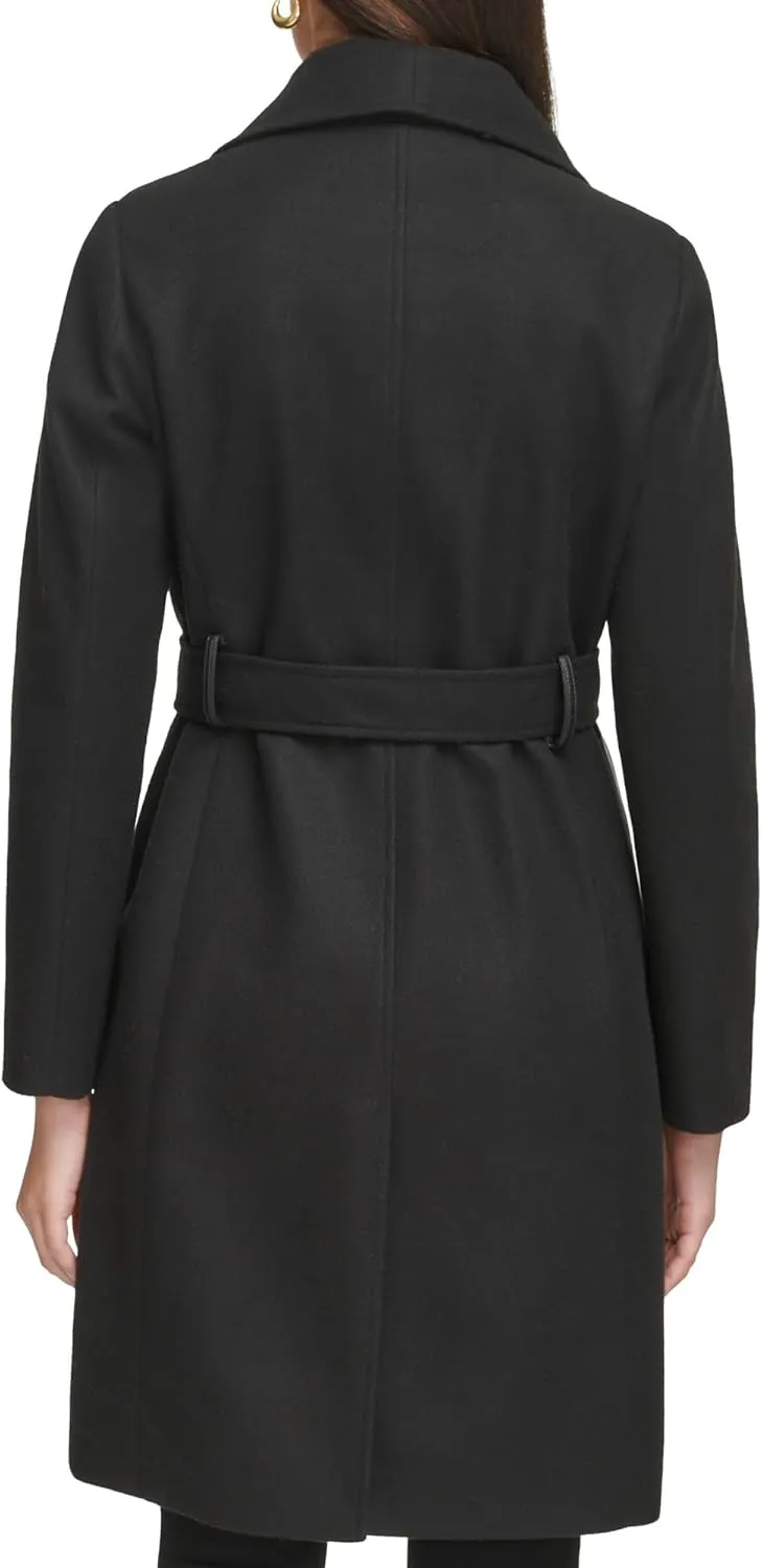 Kenneth Cole Women's Military Wool Blend Overcoat