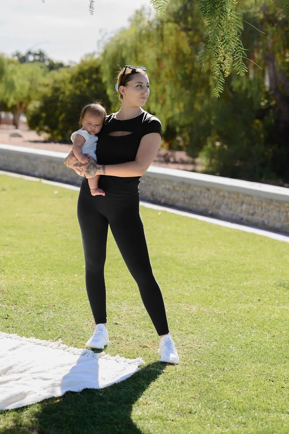 Kindred Bravely Luna Active Cut Out Nursing Top | Maternity Top for Breastfeeding, Pumping