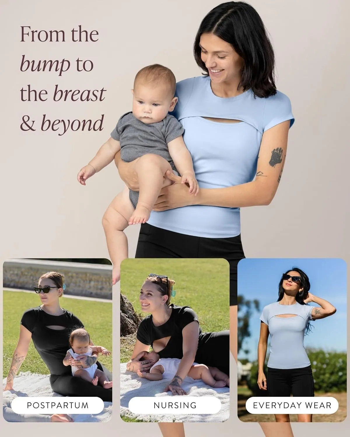Kindred Bravely Luna Active Cut Out Nursing Top | Maternity Top for Breastfeeding, Pumping