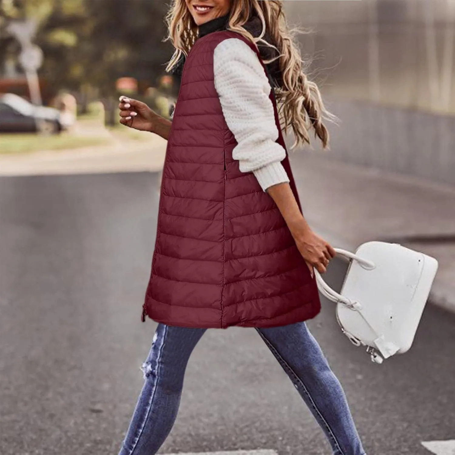 LCMTWX Black Vest Women Puffer Vest With Hood Sleeveless Warm Down Coat With Pockets Quilted Vest Down Plus Size Winter