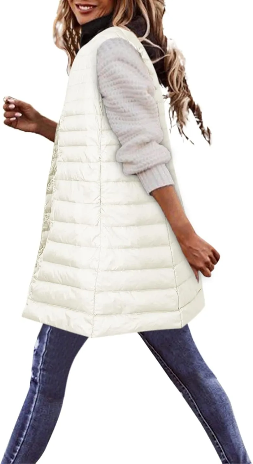 LCMTWX Red Puffer Vest Coat Vest With Hood Sleeveless Warm Down Coat With Pockets Quilted Vest Down Full-Zip Hooded Black