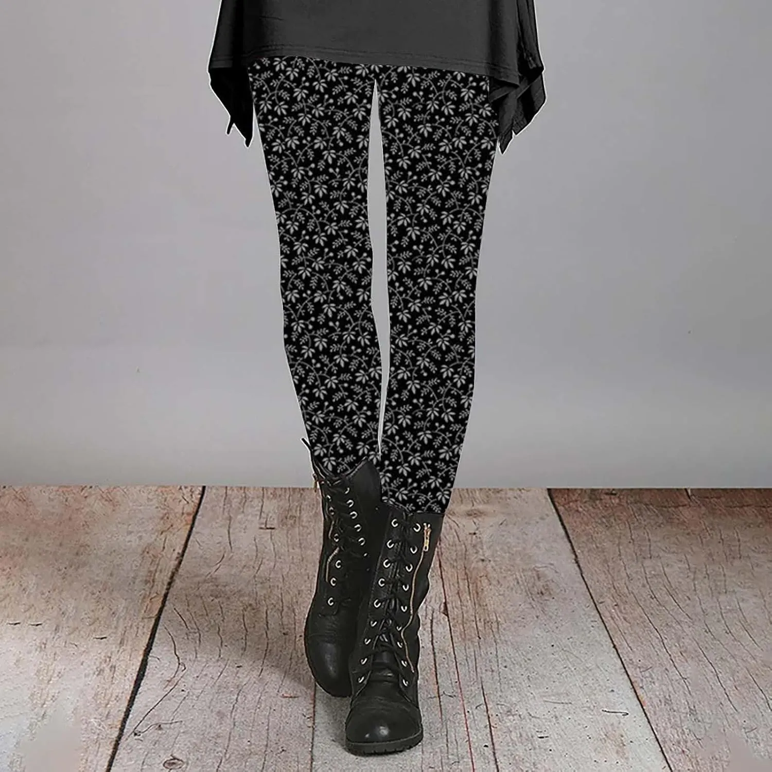 Leggings for Women with Pockets Tummy Control Patterned Work Pants for Women Workout Bottoms for Women
