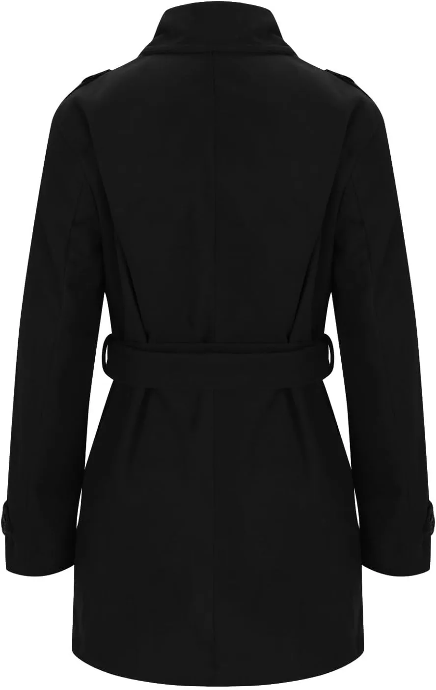 Lmdudan Women's Oversized Trench Coat Long Double Breasted Peacoat Outerwear Knee Length Loose Jacket Coats with Pockets