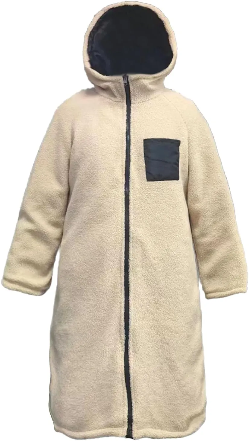 Long Puffer Coat Women Reversible Fleece Jacket Winter Hooded Down Coat Oversized Shearling Fleece Long Coats Jackets
