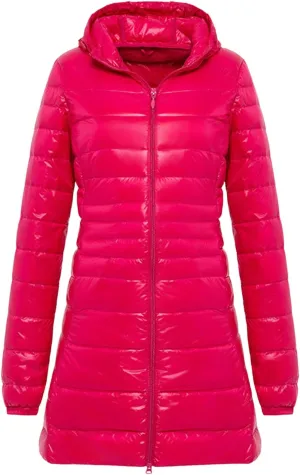 Long Puffer Coat Women Winter Packable Down Jacket Hooded Plus Size Ultralight Long Down Coats Warm Parka Maxi Outwear