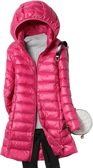 Long Puffer Vest Women Winter Ultra Light Long Down Vest Womens Outerwear Lightweight Quilted Jacket Down Coats