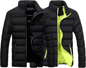 Maiyifu-GJ 2 Pack Men's Winter Puffer Jacket Lightweight Warm Windproof Down Coats Quilted Thicken Padded Coat Outerwear