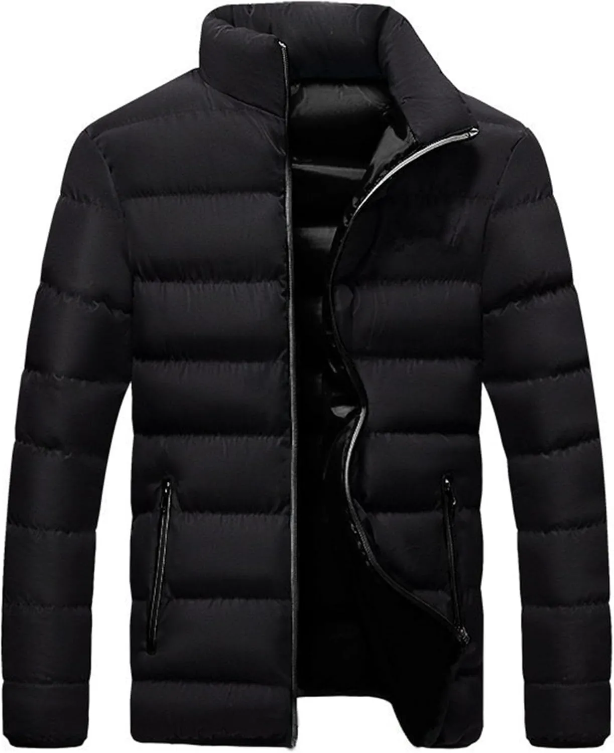 Maiyifu-GJ 2 Pack Men's Winter Puffer Jacket Lightweight Warm Windproof Down Coats Quilted Thicken Padded Coat Outerwear