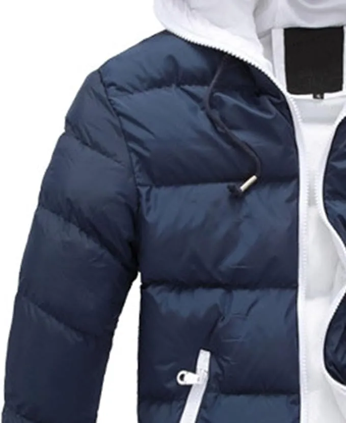 Maiyifu-GJ Mens Winter Puffer Jacket Lightweight Warm Down Coat Quilted Thicken Padded Coat Windreakers Outerwear
