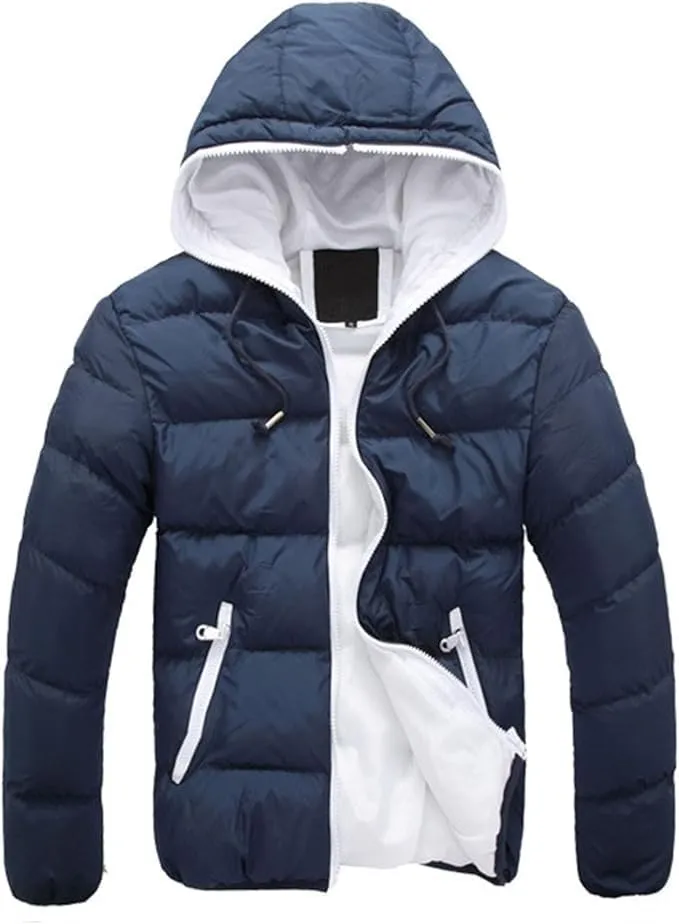 Maiyifu-GJ Mens Winter Puffer Jacket Lightweight Warm Down Coat Quilted Thicken Padded Coat Windreakers Outerwear