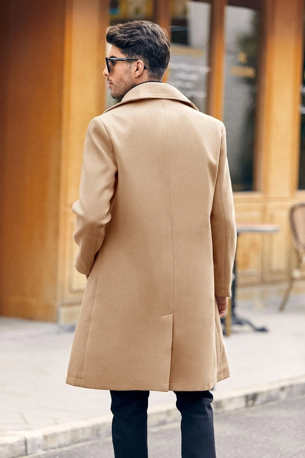 Makkrom Mens Double Breasted Trench Coat Casual Lapel Collar Business Winter Long Overcoats
