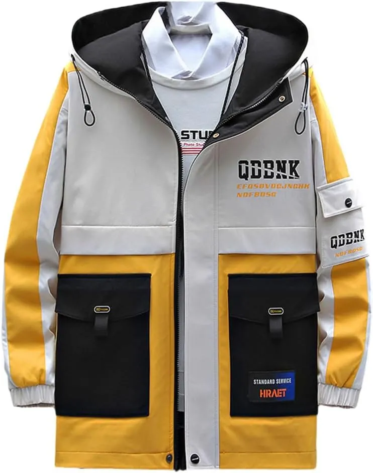 Men Hooded Jacket Spring Autumn Streetwear Slim Windbreaker Jacket