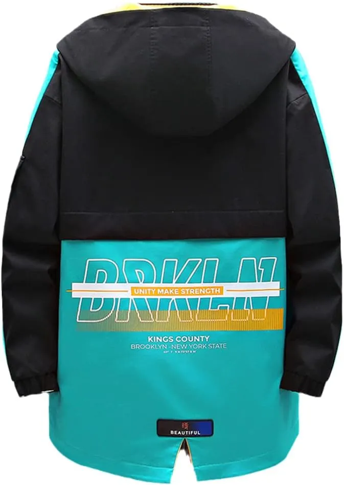 Men Hooded Jacket Spring Autumn Streetwear Slim Windbreaker Jacket
